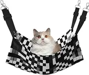 EdWal Black White Formula Checkered Pattern print Soft Sleeping Hammock Cat Hammock for Cage Hanging,Pet Hammock Bed Adjustable for Small Animals