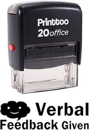 Printtoo Verbal Feedback Given Self Inking Rubber Stamp Office Stationary Custom Stamp-Black