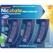 Nicabate Quit Smoking Mini Lozenge 4mg Nicotine 60 pack