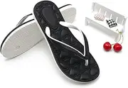 [HYCYYFC] Men's and Women's flip Flops Yoga mats Comfortable Beach flip Flops Sandals with Arch Support (Color : Black, Size : 38)