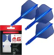 Target Darts K Flex Integrated Dart Flight and Shaft No. 6, Pack of 3 - No.6, Precision Moulded 2-in-1 Dart Flights and Dart Shafts, Dart Stem, Professional Dart Accessories