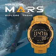 NORTH EDGE Men Digital Watch Men's Sports Watches Dual Time Pedometer Alarm Clock Waterproof 50M Digital Watch Military Clock