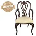 Solid Mahogany Wood Carver Arm Chair Antique Reproduction Style Queen Ann