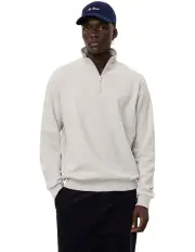 [Les Deux] Dexter Half Zip Sweat Top in Grey