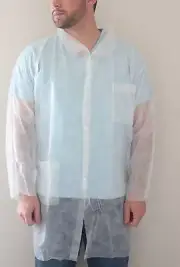 XXL POLYPROPYLENE LAB COATS 3 PER PACK FREE SHIPPING