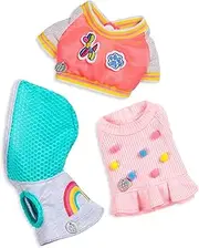 Glitter Girls Dolls by Battat – GG Dog Garment Set for 6-inch Plush Dogs – Tails of Rainbow & Paws of Fun (3 Outfits) – 14-inch Doll Clothes and Accessories for Kids Ages 3 and Up