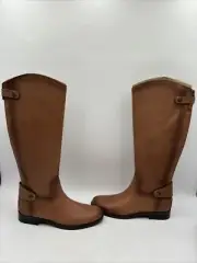 NWB Sam Edelman MIKALA Whiskey Leather Round Toe Knee High Riding Boots, 9M