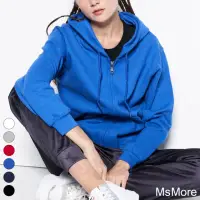 在飛比找momo購物網優惠-【MsMore】美國棉連帽YKK拉鍊長袖短版悠閒外套#118