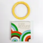 Vintage 1977 Avon Yellow Style Color Go Round Bangle Bracelet Jewelry