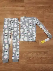 Kid's Winter Pajama Set, 2-Piece, Snowmen, Size 10