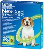 Nexgard Spectra for Medium Dogs 7.6 to 15 Kg Green 6 Chews