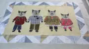 Handmade Machine sewing cotton patchwork applique 32"x 44"quilt top