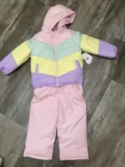 New CARTERS Girls Snowsuit set Sz 4 Pink Yellow & Purple