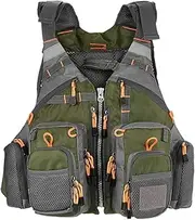 [KUYYFDS] Outdoor Fishing Life Vest, Multi Pocket Waistcoat Adjustable Size Safety Jacket for Men Women