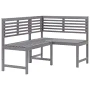 Garden Corner Bench Rustic Style Outdoor Furniture Solid Acacia Wood Patio Seat