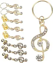 [MUSISALY] Hair Accessories for Boys and Girls Women Metal Hair Ring Set 9pcs Braid Jewelry Braiding Accessories Music Note Charms