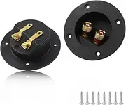 Litoexpe 2-Way Speaker Box Terminal Cup, 3 Inch Round Stereo Screw Cup Connectors, Home Stereo Screw Cup Connectors, Pack of 2