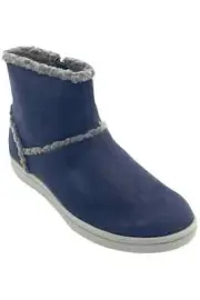 Clarks Cloudsteppers Step Glow Rose Women's Ankle Boots Navy Faux Suede US 9.5 W