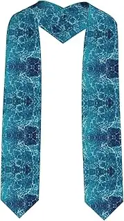 [SKKNT] Tropical Ocean Beach Theme Print Graduation Shawl Stole For Academic Commencements Honor Sash Congratulations Gift