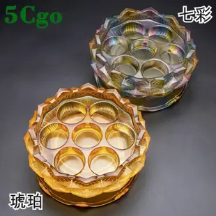 5Cgo蓮花七彩琥珀琉璃七星燭臺酥油燈座底座燈架佛教用品供燈觀音佛袓堂供杯拜佛初一十五拜拜585281826375