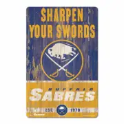 NHL Buffalo Sabres Sharpen Your Sword Slogan Wood Sign Wooden Ice Hockey