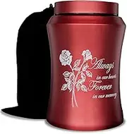 Large Cremation Urns for Adult Human Ashes, Up to 220 lbs Decorative Urn with Flower Design for Female Male Ashes with Velvet Bag(Rose of Love)