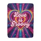 70’s Retro Blanket – Valentines Day Gift – Love is Groovy Throw Blanket