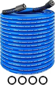 Pressure Washer Hose 50 FT x 1/4", Upgrade Kink Resistant Pro-Flexible Electric Power Washing Hose, 4000 PSI Replacement Extension Hose