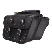 14" W MOTORCYCLE PVC STUDDED SADDLEBAGS w/ CONCHO FOR HARLEY DAVISON - DDA13
