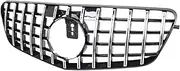 Front grille, Compatible For Benz E Class W212 Car Front Bumper Grille Body Kit 2009-2015 GT Diamond Styling Grill Tuning Auto Accessories(09-12 GT Silver)
