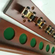 2 Piece Wall Mount CUE RACK - 6 Brass Clip - WALNUT