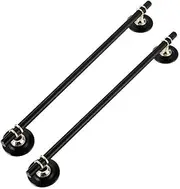 CcHhyyt 2 Pack Self-Stick Cabinet Handle Pull Metal Drawer Pull with Adhesive Peel and Stick Towel Bar Sliding Door Handle Stick On Handle for Refrigerator Wardrobe Window (12-3/5" Hole Center, Black)