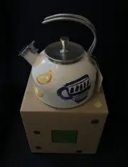 Lenox Kate Spade New York PRETTY PANTRY White Enamel Tea Kettle 1st Quality NIB