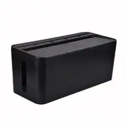 Cable Storage Box Case Wire Management Power Plug Cord Socket Safety Desktop Organizer BLACK COLOR