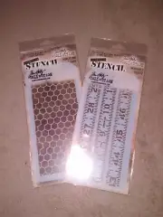 Stencils set of Two HOLTZ New Honeycomb & Ruler