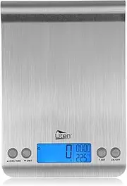 Digital Kitchen Scale Ultra Slim Multifunction Stainless Steel Hook Design Food Scale 11lb 5kg With Back-Lit LCD Display Fingerprint Resistant Coating