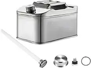 Ariv Hommey 10L Jerry Can Horizontal,304 Stainless Steel Petrol Fuel Tank W/Built-in Spout,Portable Heavy Duty Diesel Containers Storage Car Motorcycle