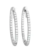 14K 1.00 ct. tw. Diamond Inside-Out Hoops