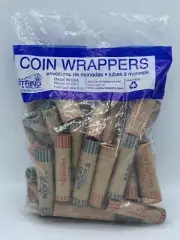 Assorted Crimped and Preformed Coin Wrappers - 36 Count, 9 of Each 1, 5, 10, 25