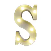 Catzon Decorative Led Light Up Number Letters White Plastic Marquee Number Lights Sign Party Wedding Decor Battery Operated (S)