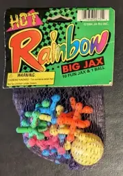 Vintage 1994 Rubber Hot Rainbow Big Jax Game Ball Jacks NOS