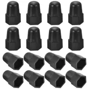 50pcs Black Hex Nut Bolt Cover, M12x18x40 Plastic Higher Dome Nut Protection Cap