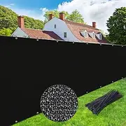 [UPGRADE] Privacy Screen Fence 5' x 50' Commercial 220GSM Fence Panel with Brass Grommets Heavy Duty Perfect for Outdoor Back Yard-Black, Customizable