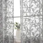 Anji Sheer Grey Curtains 63 Inches Long, Light & Airy Privacy Textured Sheer Dra