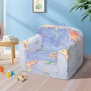 Bopeep Toddler Chair, Glow in The Dark, Bean Bag Chair for Kids Children, Armchair Sofa Chairs with Handle, Removable Cover, Playroom Living Room, Bedroom, Dinosaur Pattern Couch for Girls and Boys