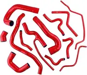 Silicone Coolant Radiator Hose Kit fit for Saab 9 3 9-3 1.8T 2.0T 2003-2014 Turbo Piping 2004-2011(Red (14 Pieces))