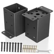 ? 2 PCS Metal 4×4 Post Base, Inner Size 3.5"x3.5" Heavy Duty Post Bracket