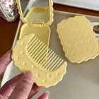 Mini Biscuit Make-Up Mirror Cheese Biscuit Design Biscuit Pocket Mirror Women
