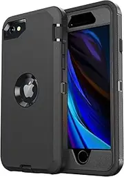 jaroco for iPhone SE Case 2022/2020/3rd/2rd,iPhone 8/7 case [Shockproof] [Dropproof] [Military Grade Drop Tested] with Non-Slip Removable Heavy Duty Full Body Phone Case-Black
