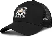 [Pininerr] Anime Baseball Cap for Anime Lovers-Outdoors Snapback Hats for Hiking, Climbing, Fishing, Running Black, Black